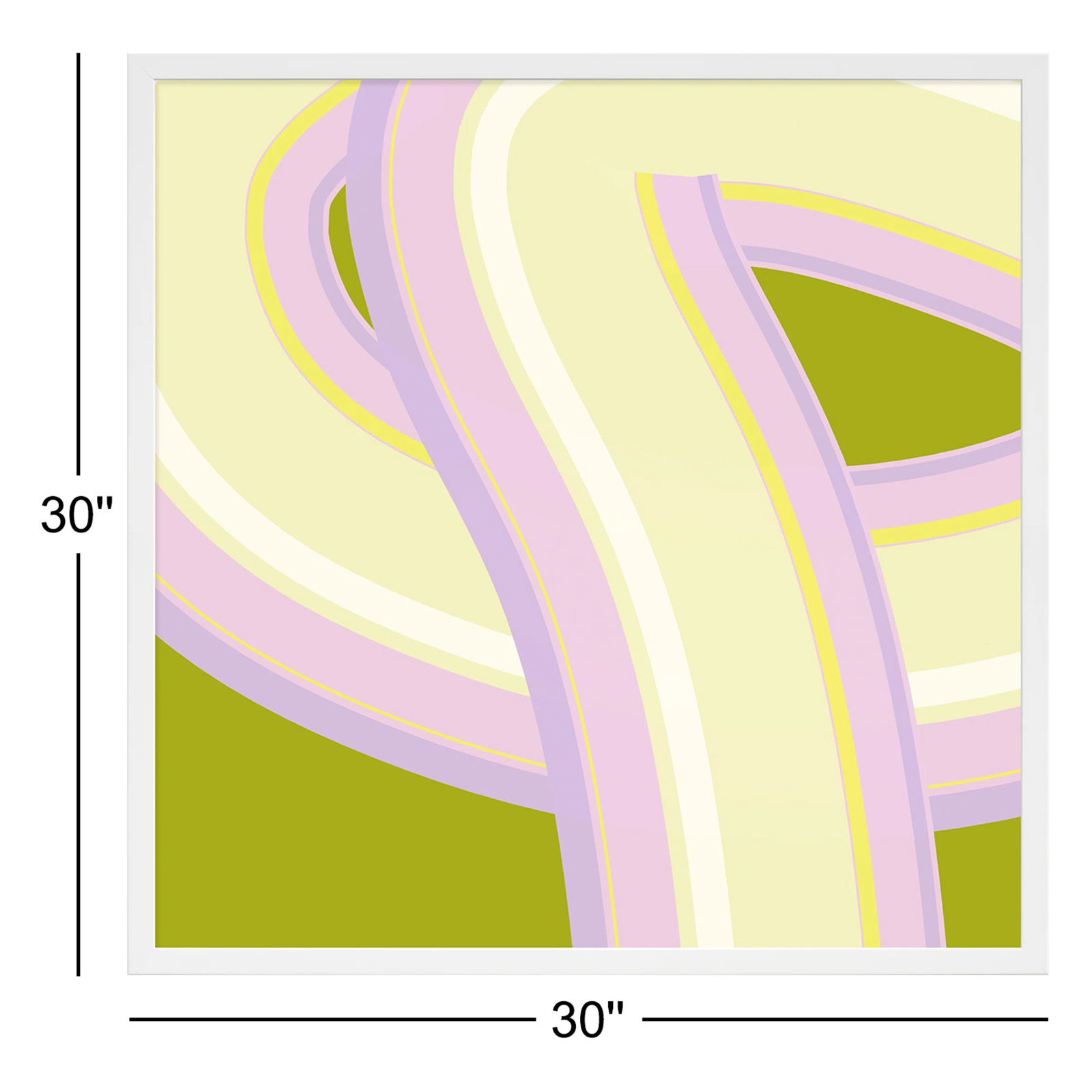 Bubblegum Twist by Jacques Pilon, White Wood, 30" H x 30" W x 1.25" D