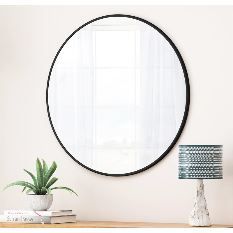 Miroir de salle de bain 36 po avec cadre en métal noir