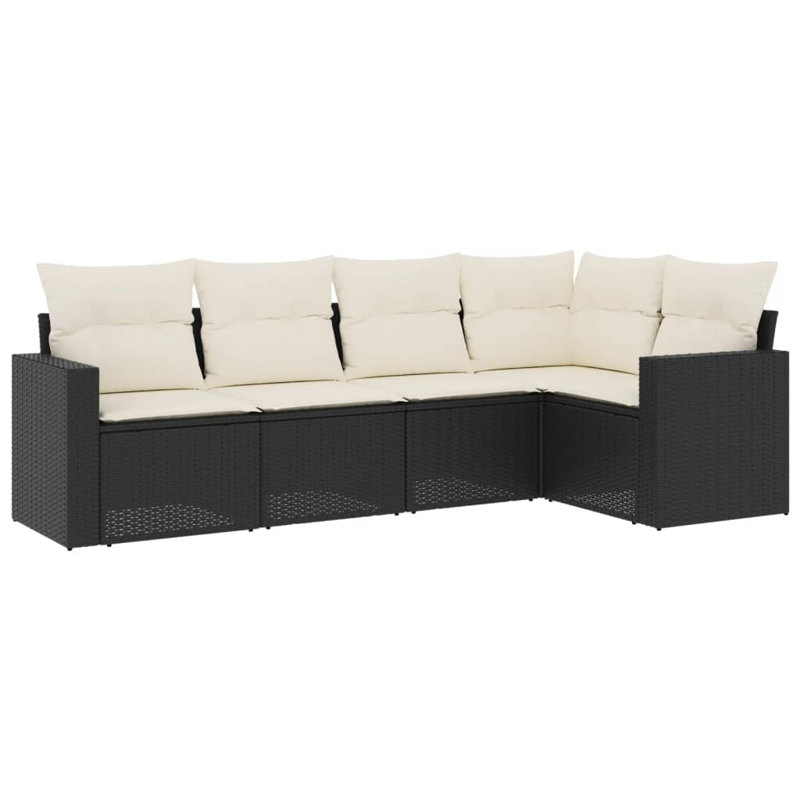 Vidaxl Garden Sofa Set Black, Cream White
