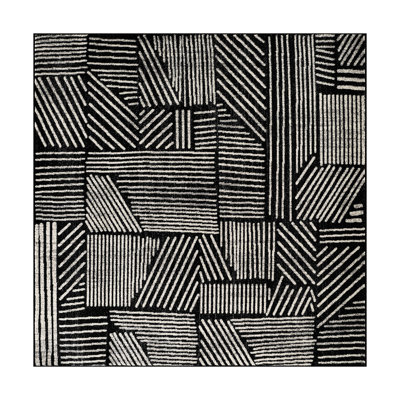 Tapis géométrique noir / ivoire Rambo