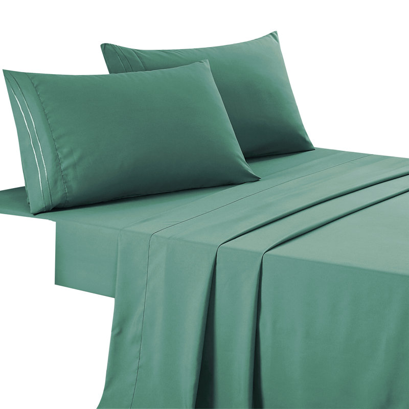 Jcrown Microfiber Sheet Set, California King Sheet Set with 2 Pillowcases, Teal