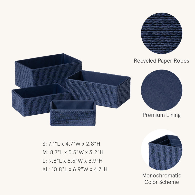 Ensemble de paniers Kulu, Bleu