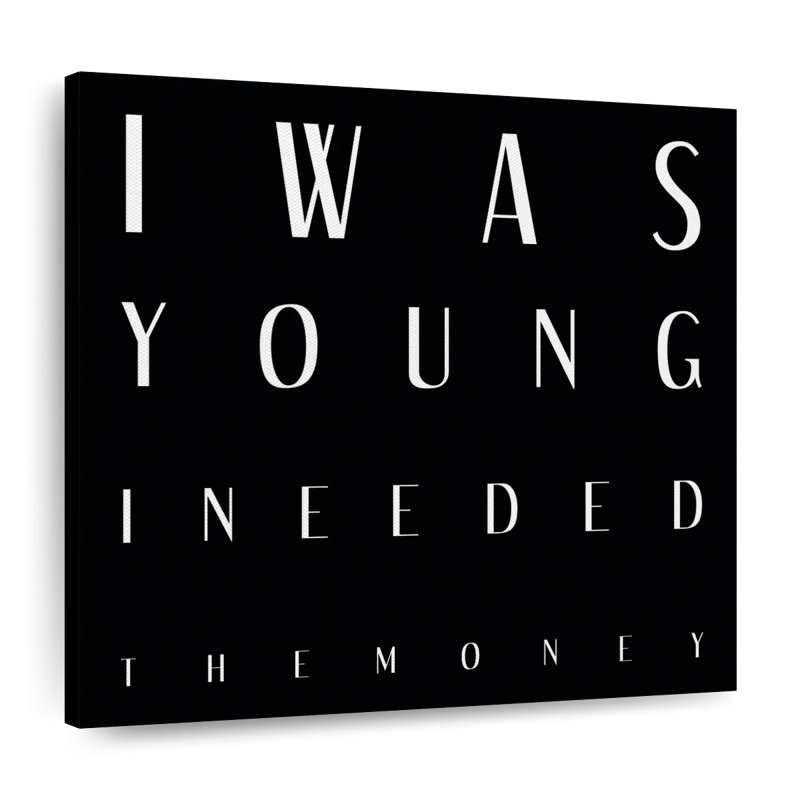«I Was Young Humor», reproduction sur toile, H 20 po x l 20 po x P 1,25 po