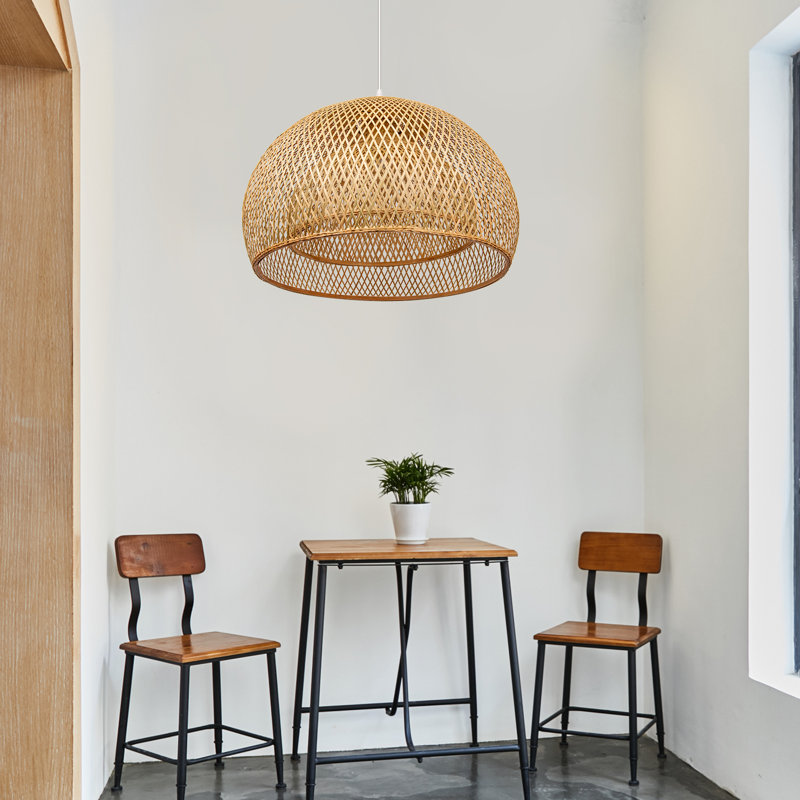 Grian 1 - Light Light Brown Single Pendant, 18.5" H x 23.62" W x 23.62" D