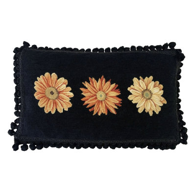 Floral Needlepoint Accent Pillow And Insert