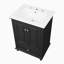 Meuble-lavabo de salle de bain avec lavabo en céramique, armoire de rangement avec portes à fermeture douce, tiroir et séparateurs de tiroir-129390763