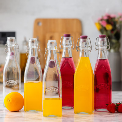 Square Clip Top Bottles - Set Of 6