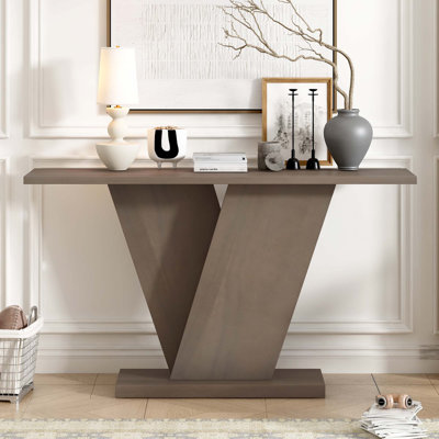 Console avec placage en bois naturel