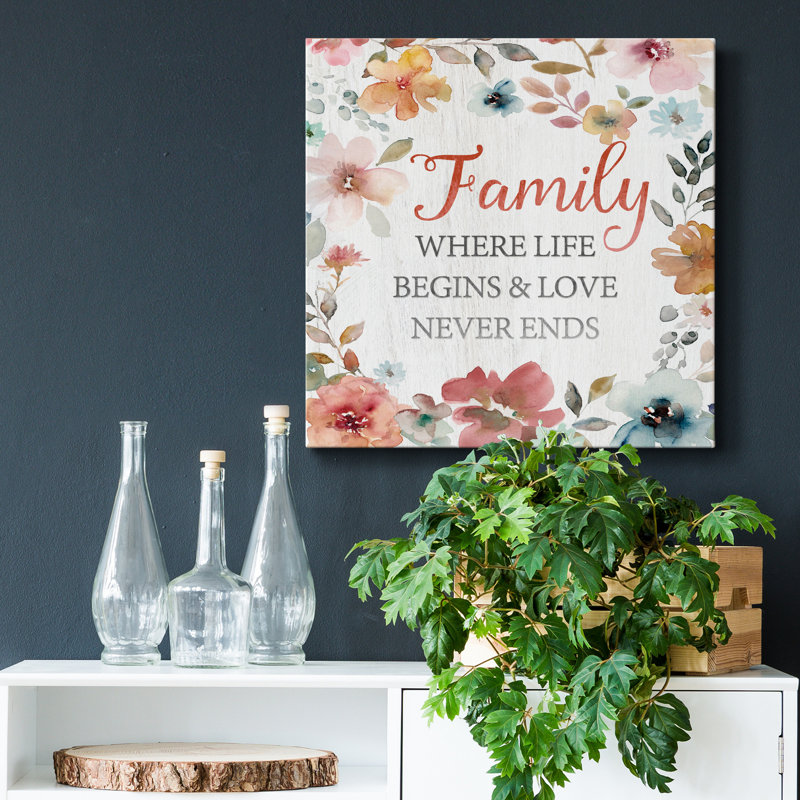 Family Life Begins - Wrapped Canvas Print, 10" H x 10" W x 1.5" D