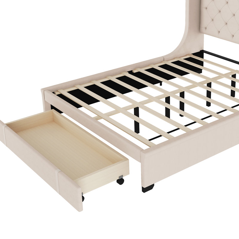 Grand lit plateforme avec rangement