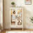 Curio Cabinet | Snow White American Retro Lighted Display with Tempered Glass Doors, Adjustable Shelves, Mirrored Back | MDF+glass-122577522