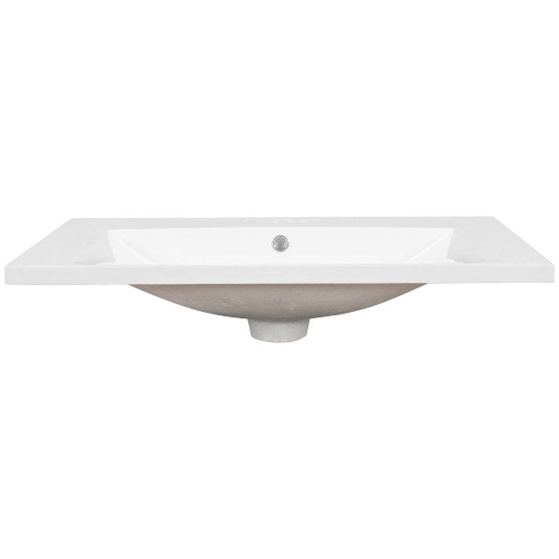 Évier en céramique blanc de 30 po, pré-percé pour une sélection de robinets flexibles, une surface lisse pour enlever les taches et un robinet à poignée simple facile à fixer sur l'armoire, utilisation à long terme, retrait rapide simple