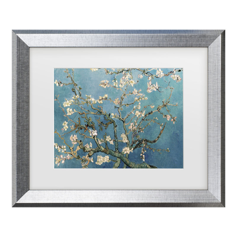 «Almond Blossoms» par Vincent Van Gogh, Argent, H 19,5 po x l 23,5 po x P 0,75 po