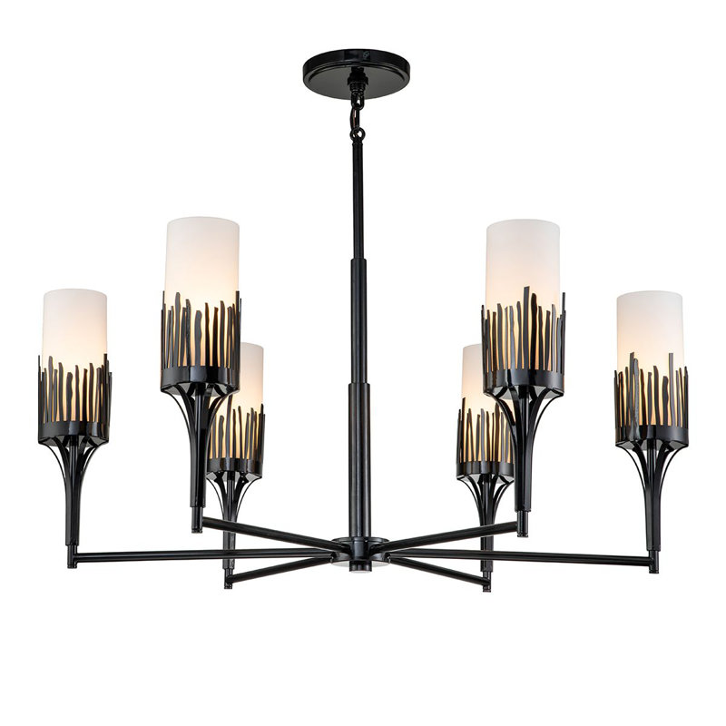 Sawgrass 6 - Light Unique Classic Chandelier, Matte Black