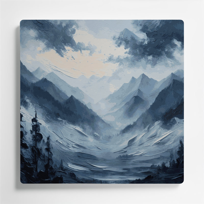 Art d'Halloween, paysages brumeux en métal gris, 32" H x 32" W