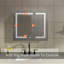 Pharmacie de salle de bain éclairée à DEL avec miroir, luminosité et température de couleur réglables, fonction de désembuage et tablettes de rangement-106732239