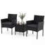 Garden Furniture Set 3-piece Rattan Balcony Furniture Set with Chairs