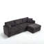 Canapé de rangement moderne avec double port USB, 2 poches latérales, banc de rangement avec repose-pieds, canapé modulaire en chenille surdimensionné, canapé en L surdimensionné à 4 places-539960632