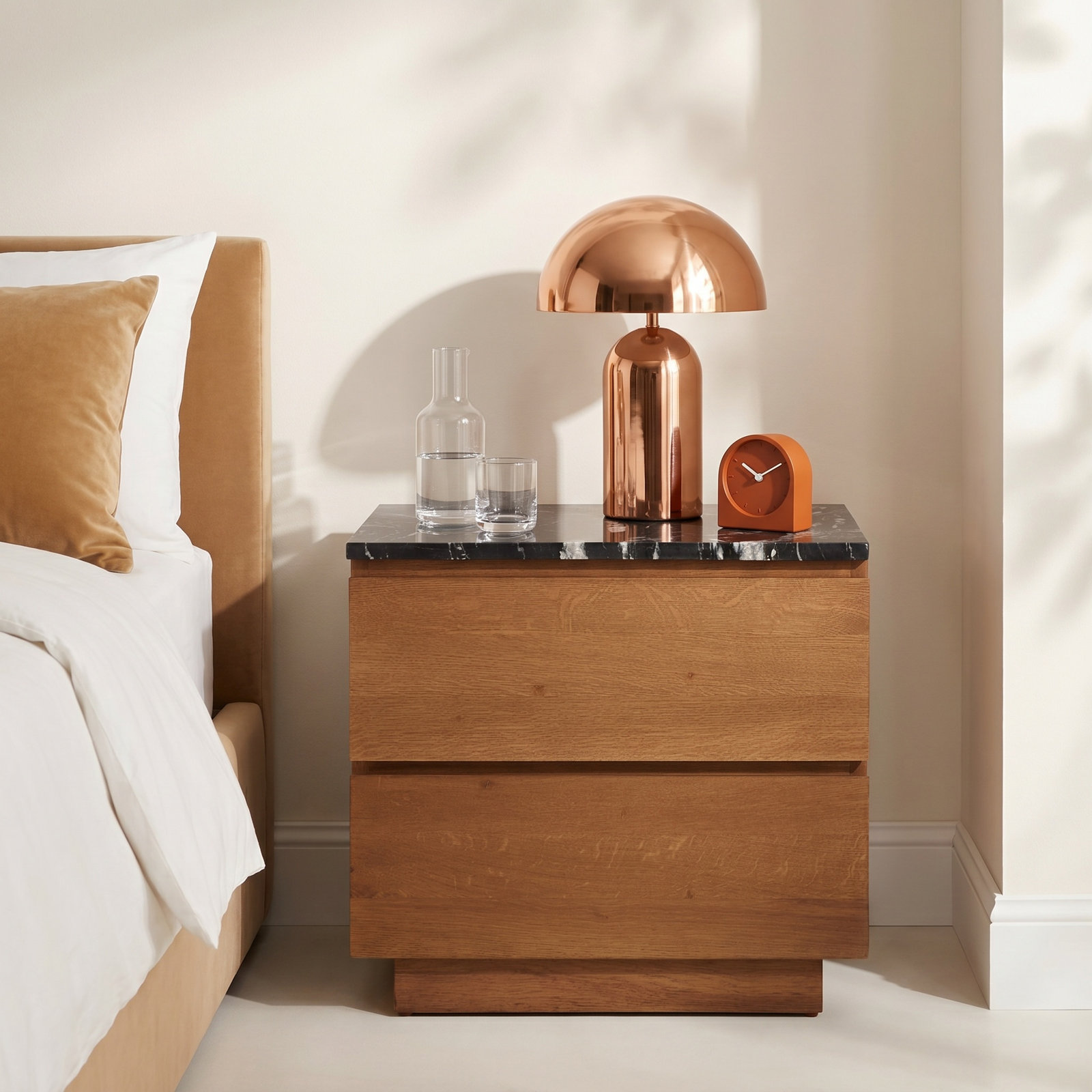 Greg Marble Oak Nightstand