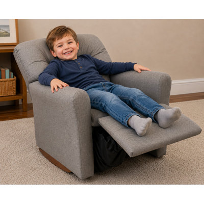 Kids Sized Gray Rocker Recliner Chair