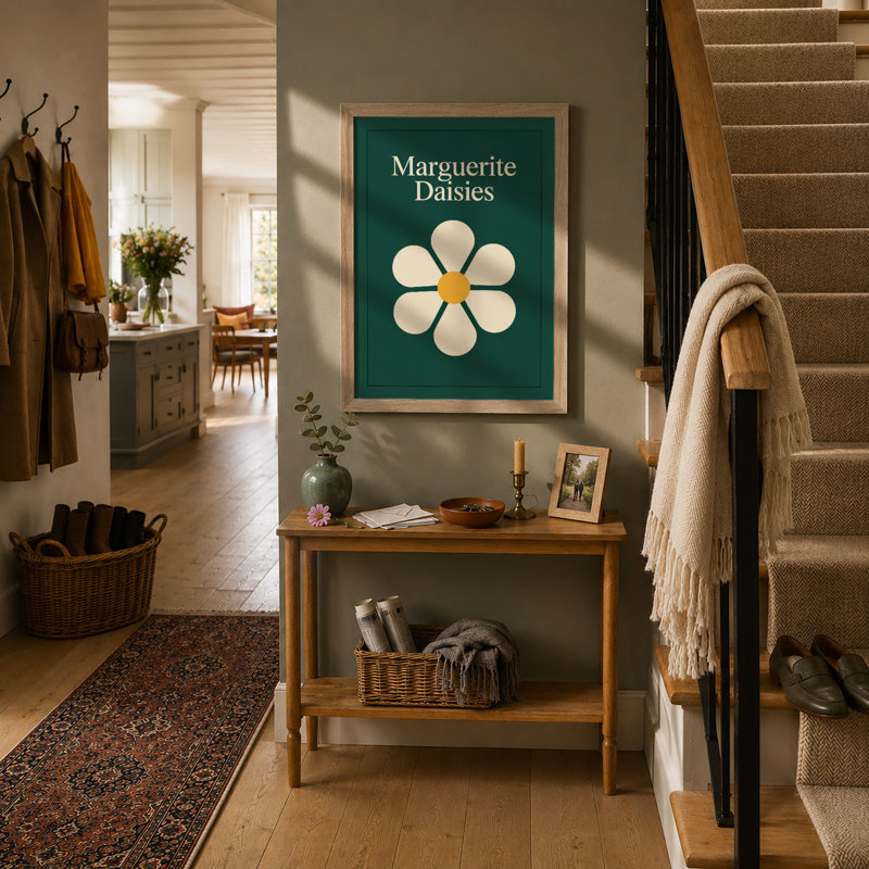Marguerite Daisies Botanical - Print, Oak, A4 - 29.7 x 21.0 cm