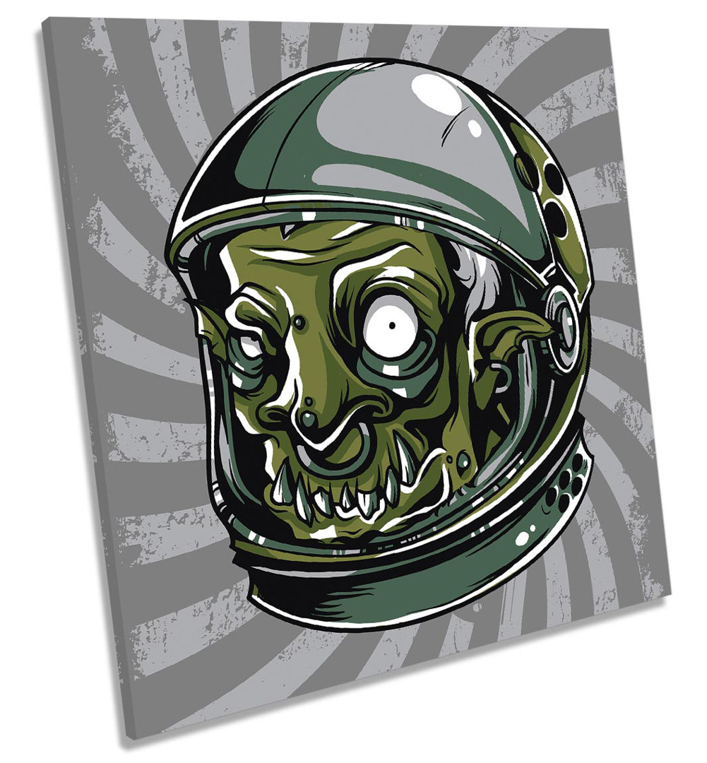 Astronaut Character Helmet - Wrapped Canvas Print