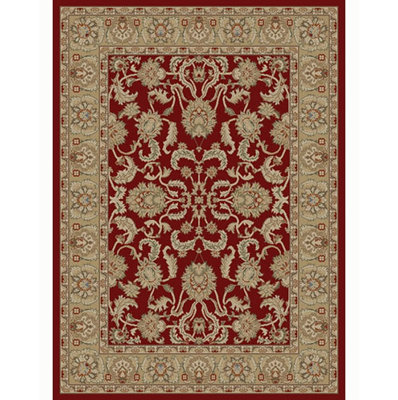 Tapis décoratif rouge/beige à tissé plat Bitner oriental
