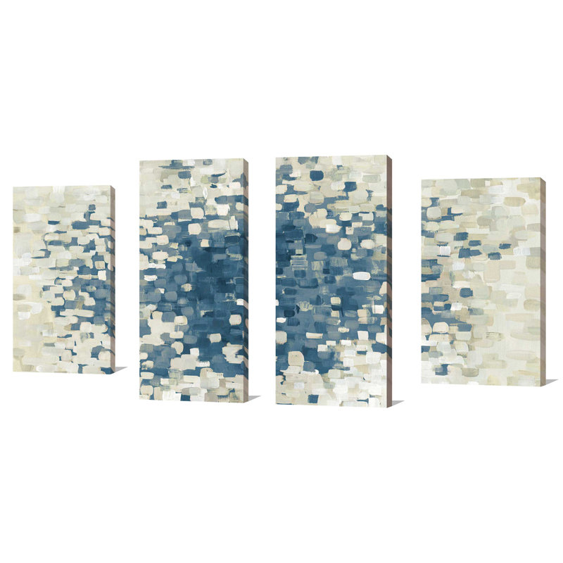 Summer Blocks - ensemble de 4 reproductions d'art sur toiles tendues, H 34 po x l 56 po x P 1 po