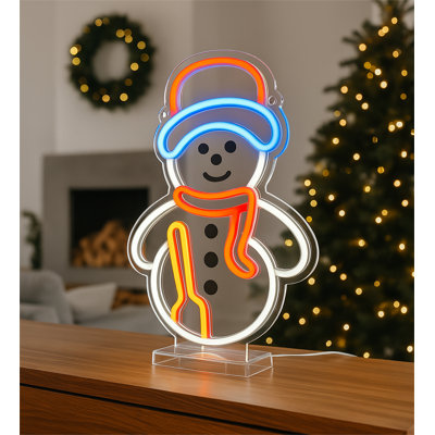 Snowman LED Neon  Festive Light with Stand