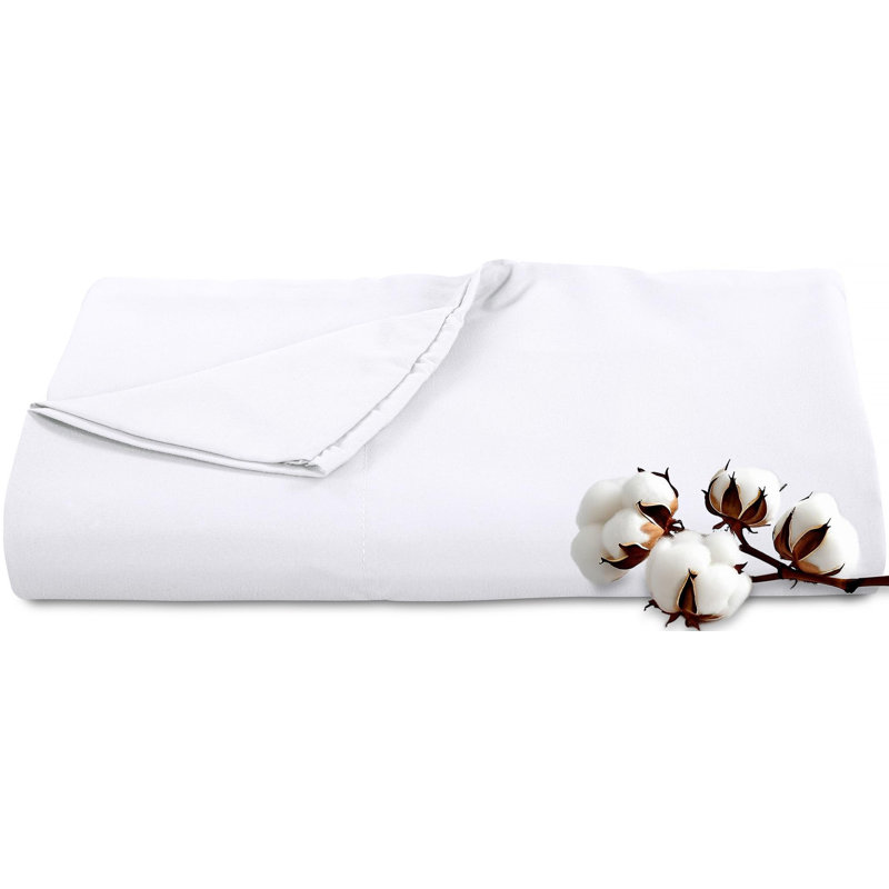 Royale Linens 300 Thread Count 100% Long Staple Combed Cotton Flat Sheet - Super Soft - Top Sheets - Flat Sheet Sold Separately - Breathable, Cool & Crisp Percale Sheets Only