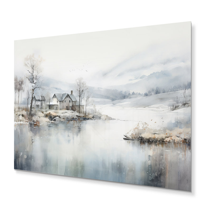 «Gray and Beige Modern Scandinavian Scenery Silence» sur métal, H 24 po x l 32 po x P 1 po