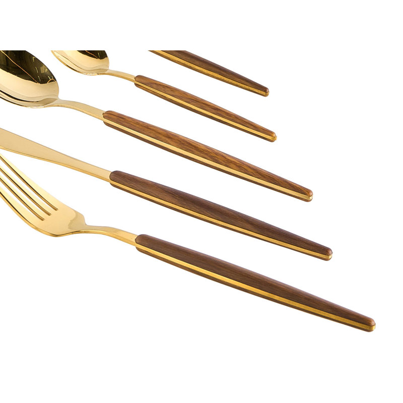 30 Piece Cutlery Set GEMELLI Gold, Gold