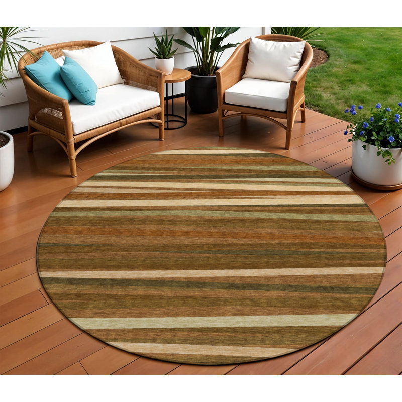Tapis intérieur lavable rayé 8 pi
