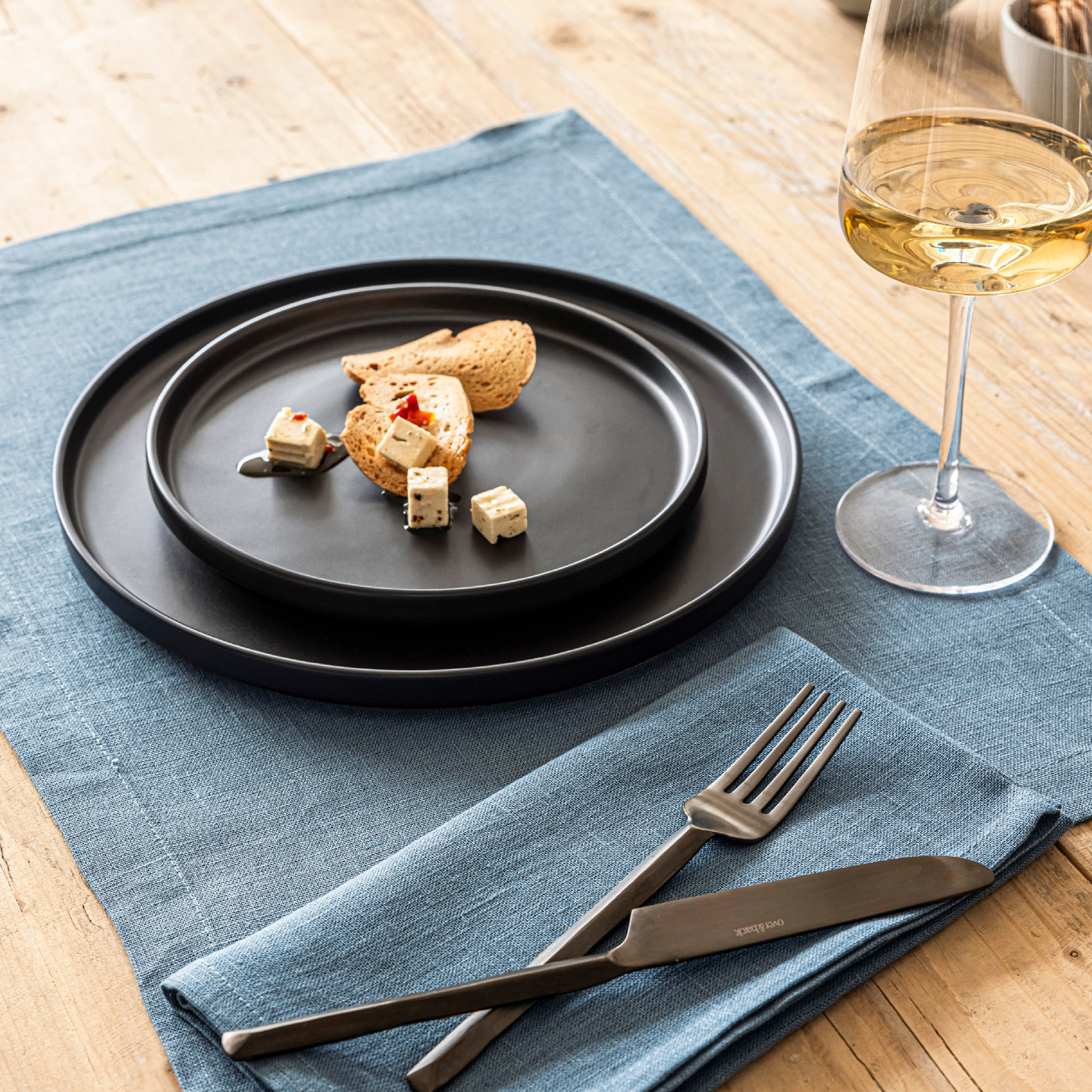100% Linen Placemat, Blue
