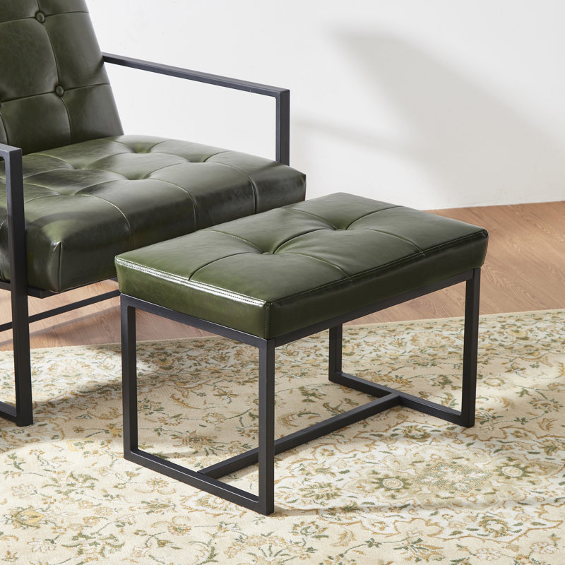 Buren Iron Accent Stool, Hunter Green