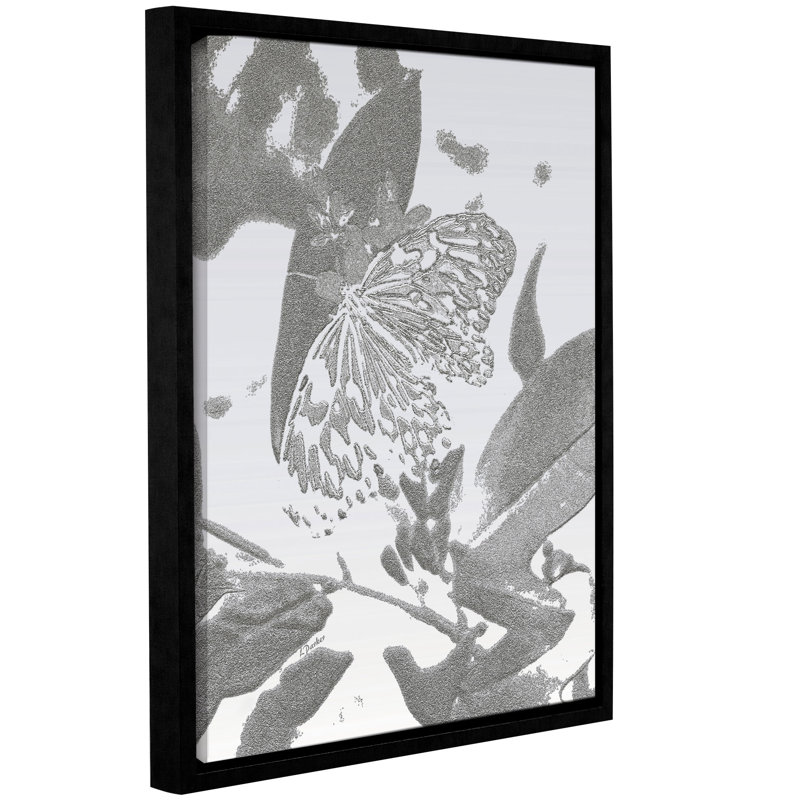 « minuit papillon silver », reproduction d’impression sur toile encadrée, H 10 po x l 8 po x P 2 po