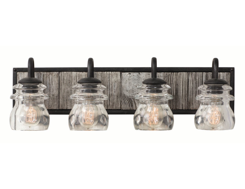 Bainbridge 4 LT Black Iron Vanity Light Kalco