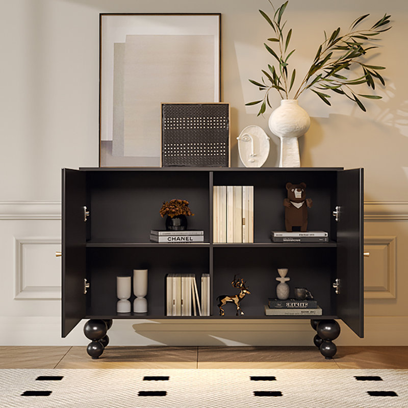 Multi-functional Sideboard,Storage Cabinet, Black/Multicolour