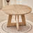 47" Round Dining Table for 4 6 People, [Fanned Base] [1.38" Thick Top] Farmhouse Wood Kitchen Table for Dining Living Room Home, Natural (only table)-2094566266
