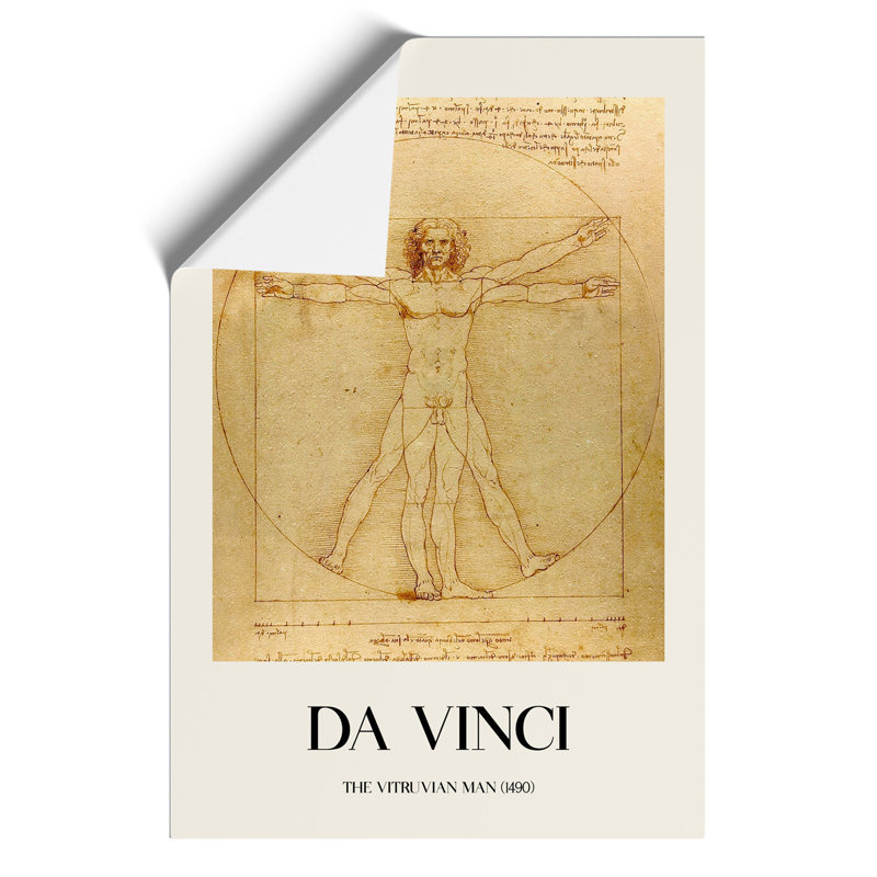 Vitruvian Man Vol.1 by Leonardo Da Vinci - No Frame Print, 30cm H x 21cm W x 0.1cm D