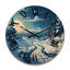 Hiver, magnifique horloge murale en bois-1113213370