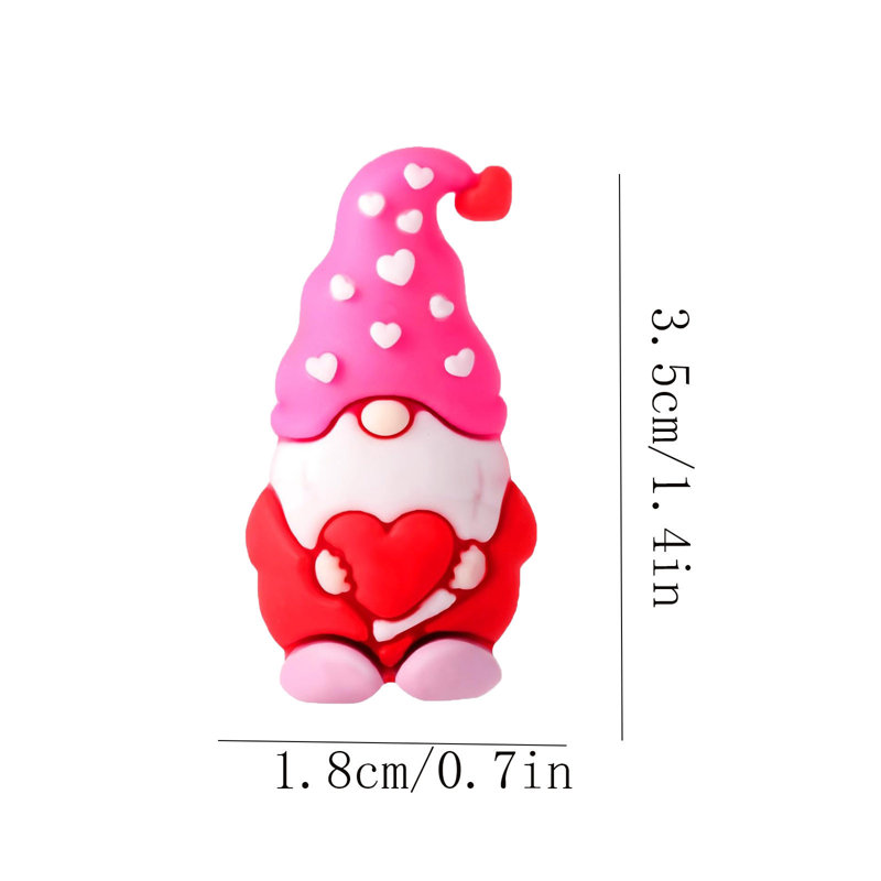 Mini figurines de gnomes gnomes pour cadeaux Petits gnomes à cacher statues de gnomes en caoutchouc pour la fête de la Saint-Valentin