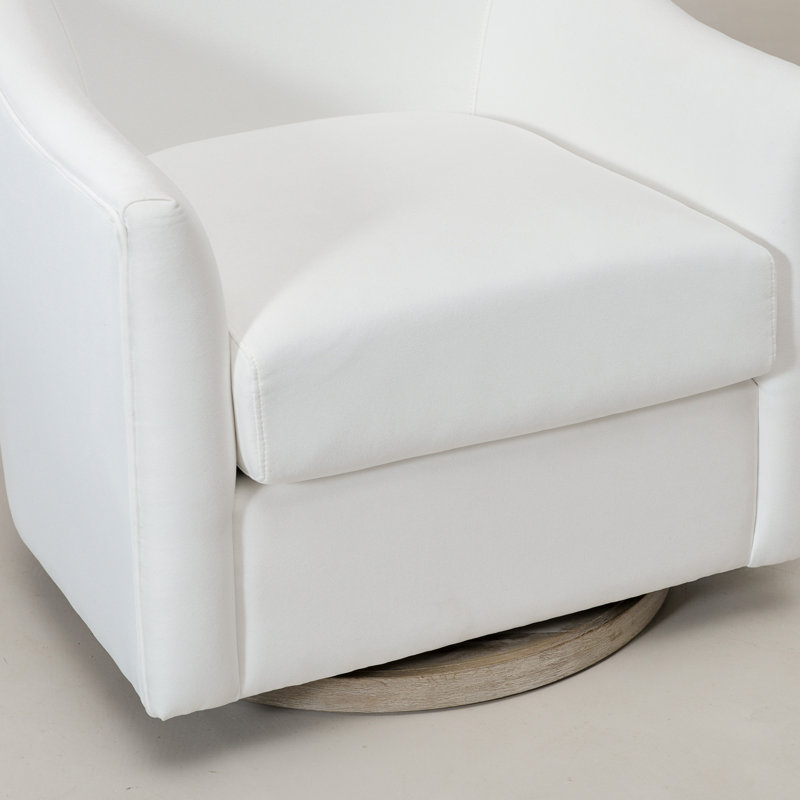 Fauteuil coulissant et pivotant de 30 po de largeur pour chambre de bébé, Blanc perle