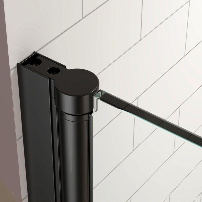 Pivot Swing Single Glass Panel Shower Door 34 In.W X 72 In.H,Adjustable 33.5-35 Inch Frameless Shower Door With 1/4 Inch Clear Tempered Glass,Matte Black Hardwares