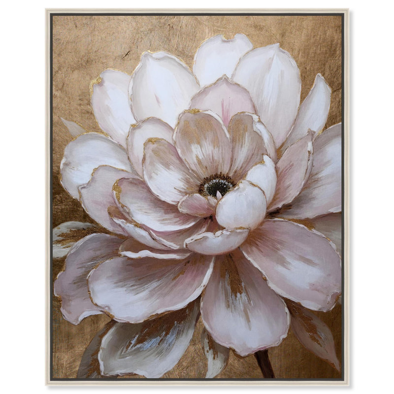 Gilded Bloom Floral Art Canvas Print by Art Remedy, H 36 po x l 45 po, Toile tendue avec châssis