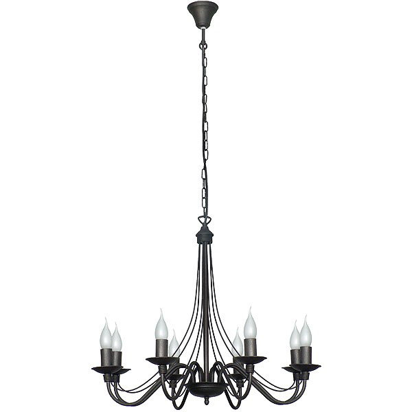 Gwendoline 8 - Light Candle Style Chandelier, Black