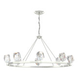Gatsby 8 - Light Unique Wagon Wheel Chandelier with Crystal Accents