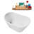 51" Streamline Soaking Glossy White Freestanding Tub and Tray With Internal Drain-101413113