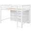 Lit mezzanine avec 8 tablettes ouvertes, blanc-1619440241
