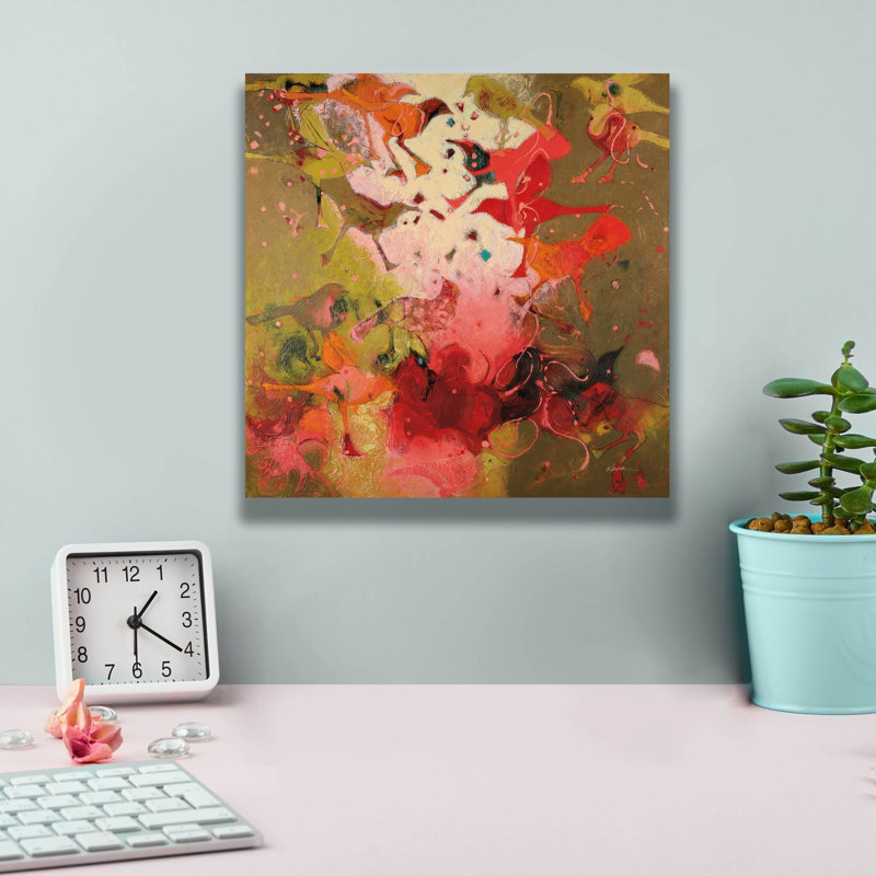 «Birdy bottes» par Shirley Novak, art mural sur toile, H 12 po x l 12 po x P 0,75 po